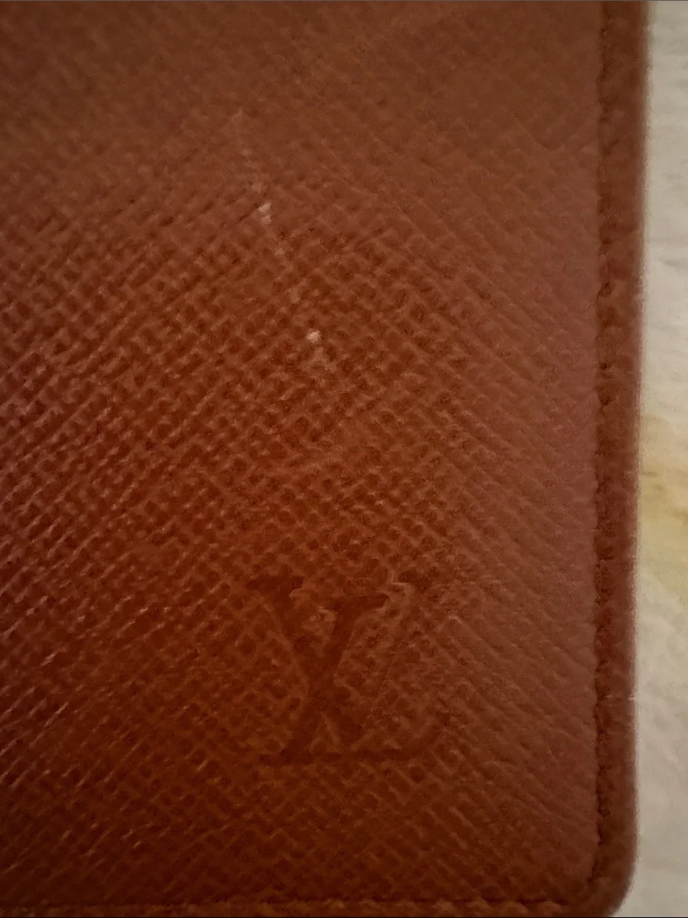 Louis Vuitton Vintage Brown Taiga Leather Bifold Card Holder / Wallet